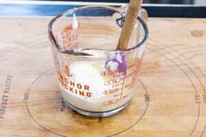 yogurt sauce in glass container