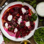beet salad recipe on white plate