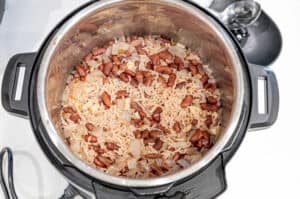 cooked Haitian rice and beans in instant pot