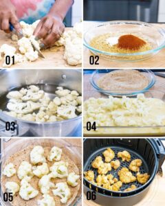 step by step guide to make air fryer cauliflower