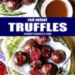 Red velvet truffle Pinterest pin