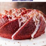 Red velvet bundt cake recipe pinterest pin