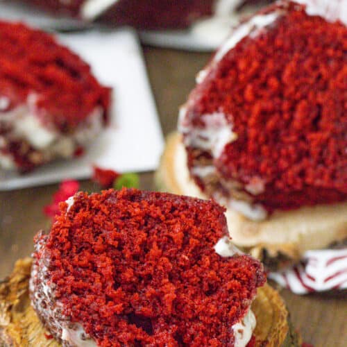 pieces of cakes on wooden board