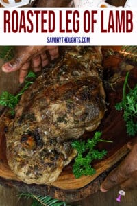 Roasted Bone In Leg Of Lamb Pinterest Pin