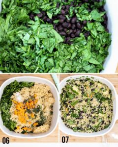 steps 5-7 to make quinoa black beans salad