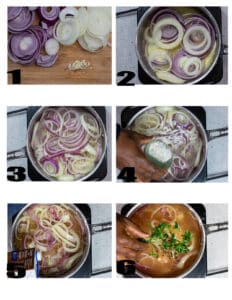 steps 1-6 to make French onion soup