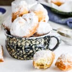 vegan beignets in large cup
