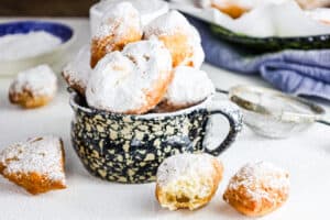 vegan beignets in large cup