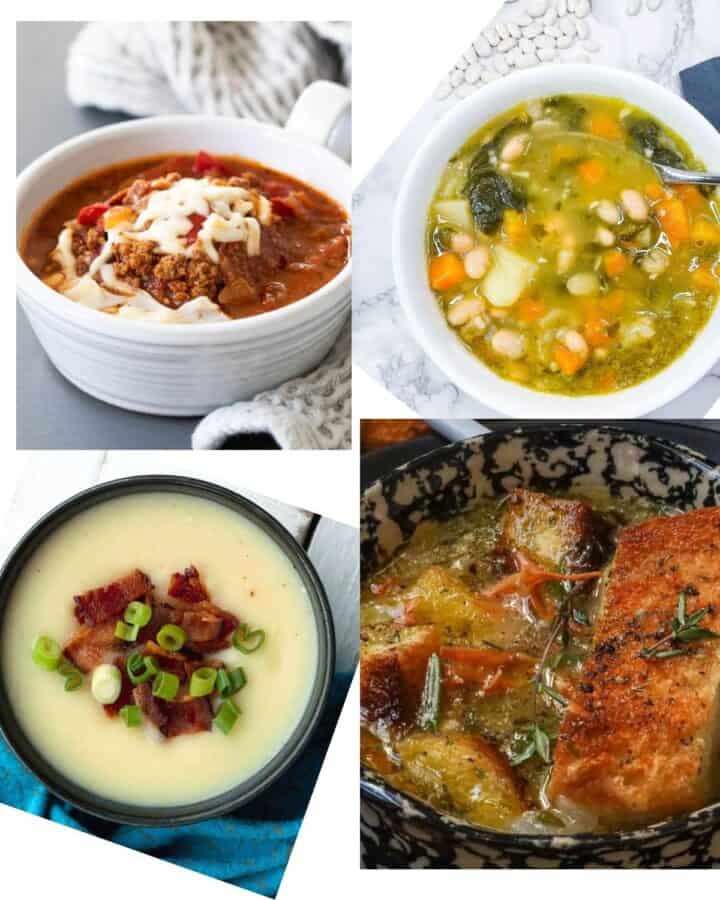 A bowl of steaming hot winter soup on a cold night
