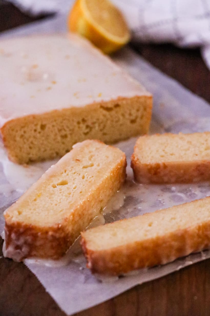 slices of lemon loaf cake