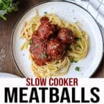 slow cooker meatballs pinterest pin