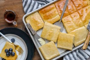 pancake on tray with butter