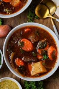 Haitian bouyon in white plate