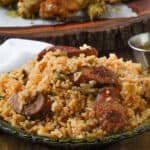 dirty rice with sausage - cooked