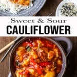 Sweet and Sour Cauliflower Pinterest Pin