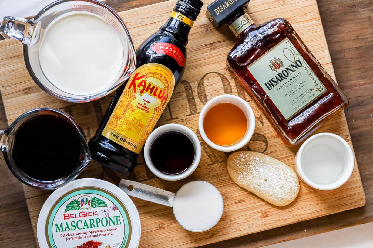 Ingredients to make tiramisu Cups