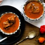 Ghanaian light pepper soup in two bowl