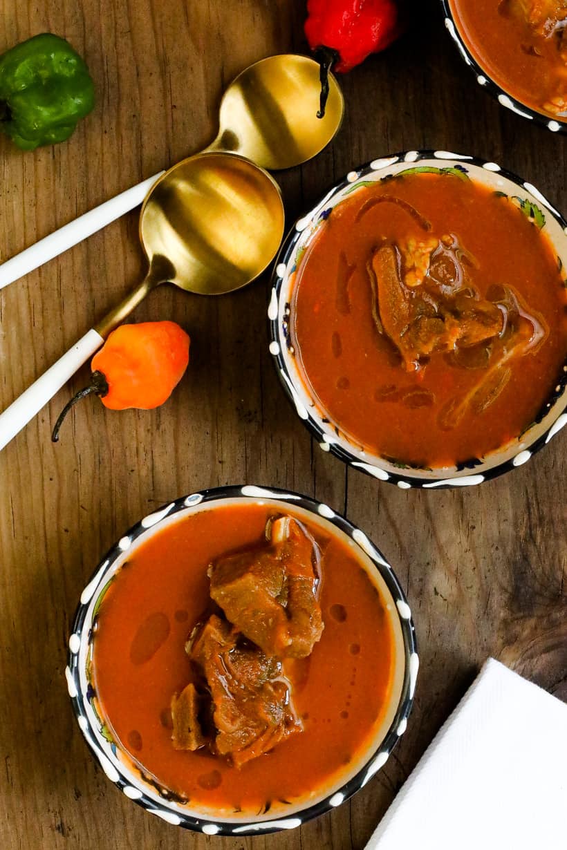 pepper light soup in two bowls