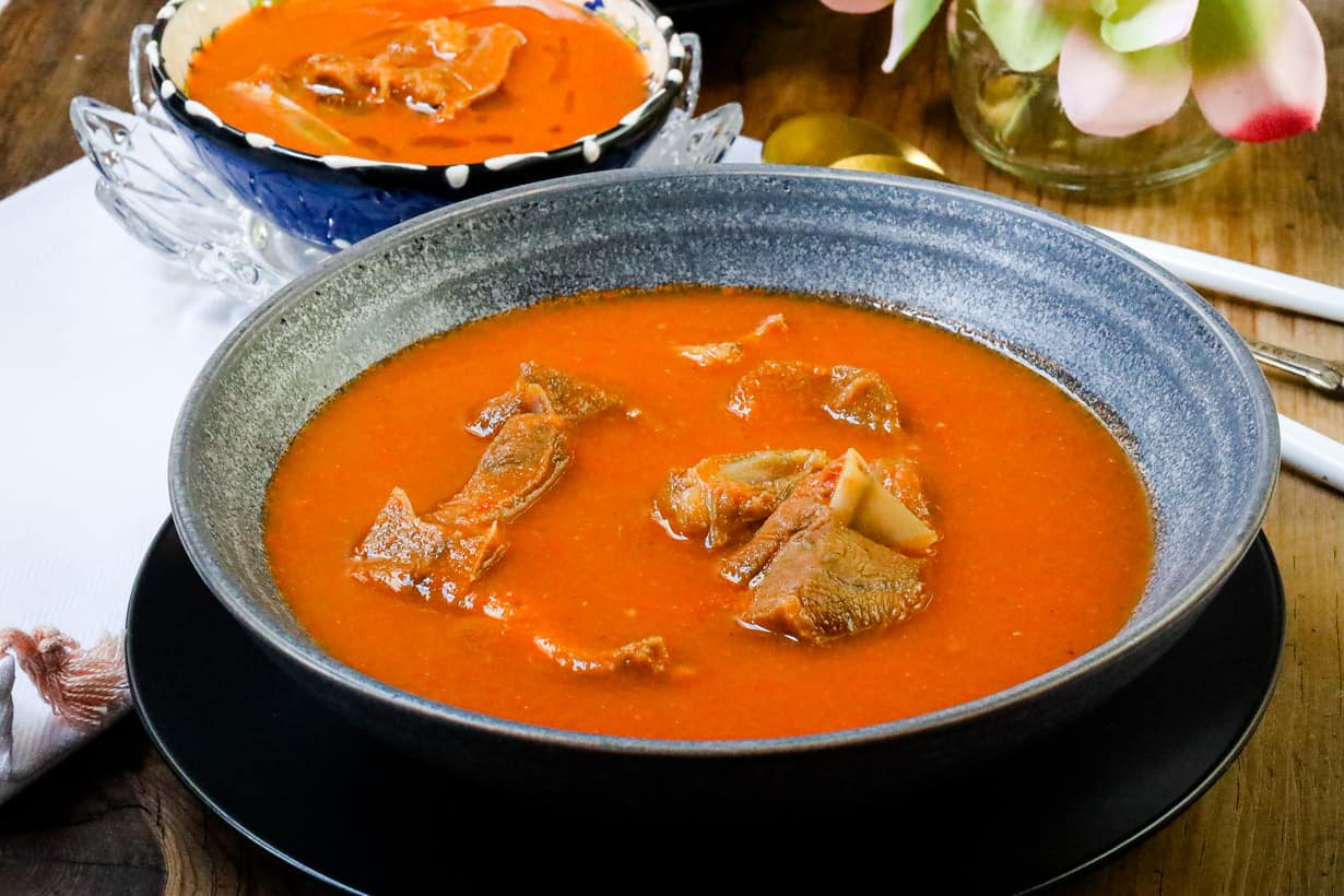 Shredded tapet Supplement Ghanaian Light Soup With Goat Meat - Savory Thoughts