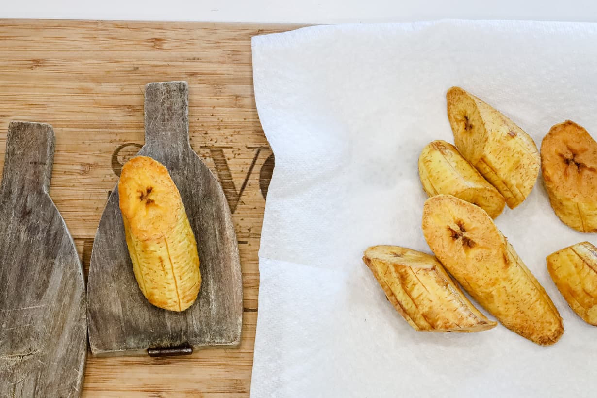 Plantains on presser