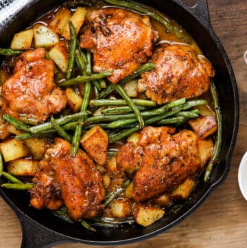 Honey Mustard chicken with potatoes and green beans