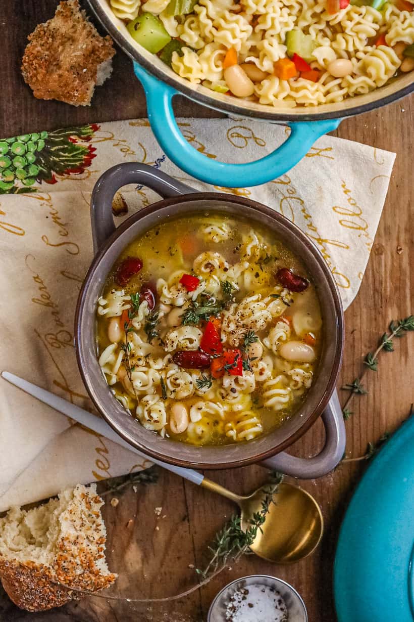 Vegan Minestrone Soup in bowl