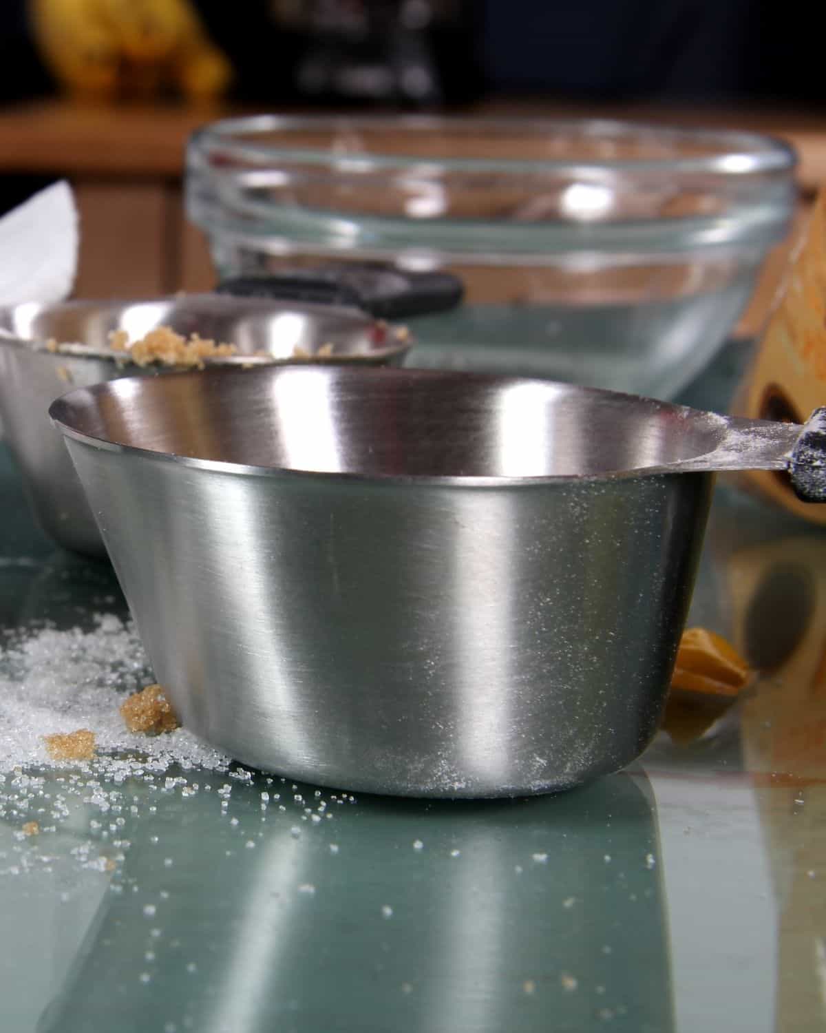 silver measuring cups