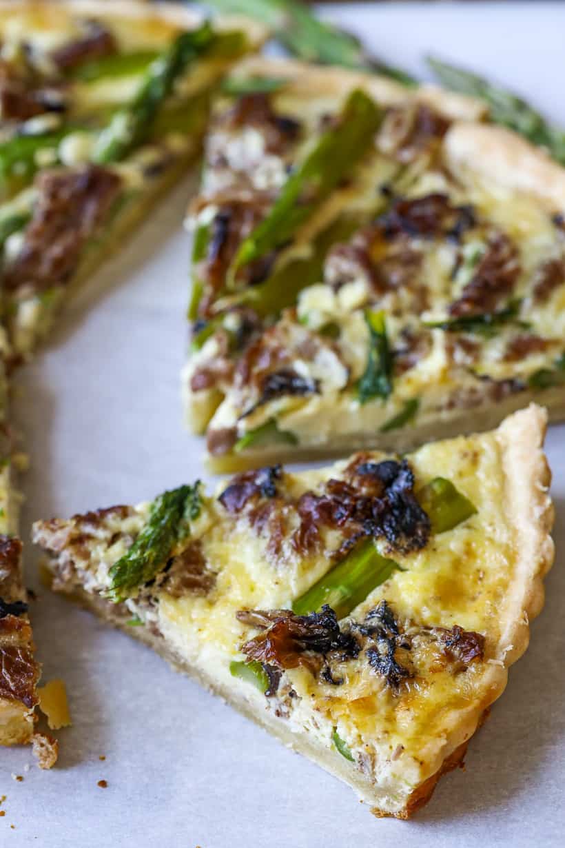 asparagus tart slices cooked