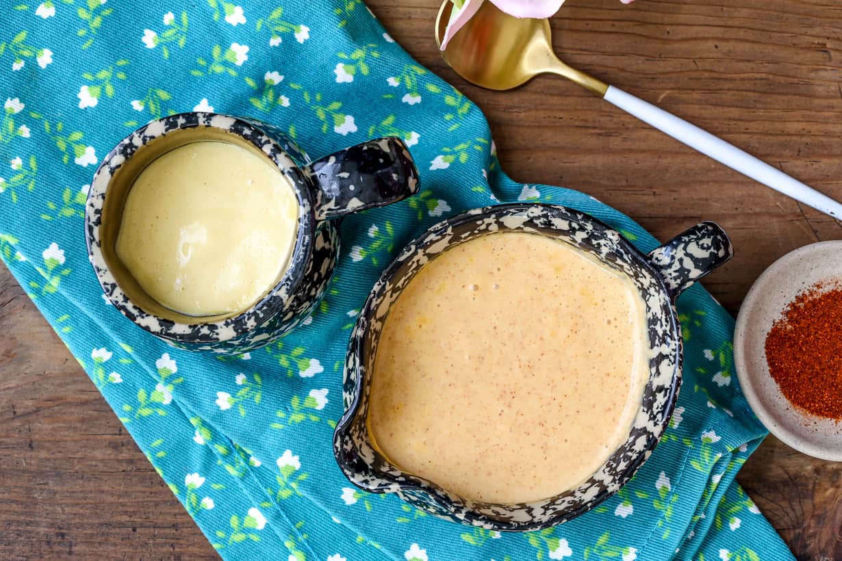 gluten free hollandaise sauce in cups