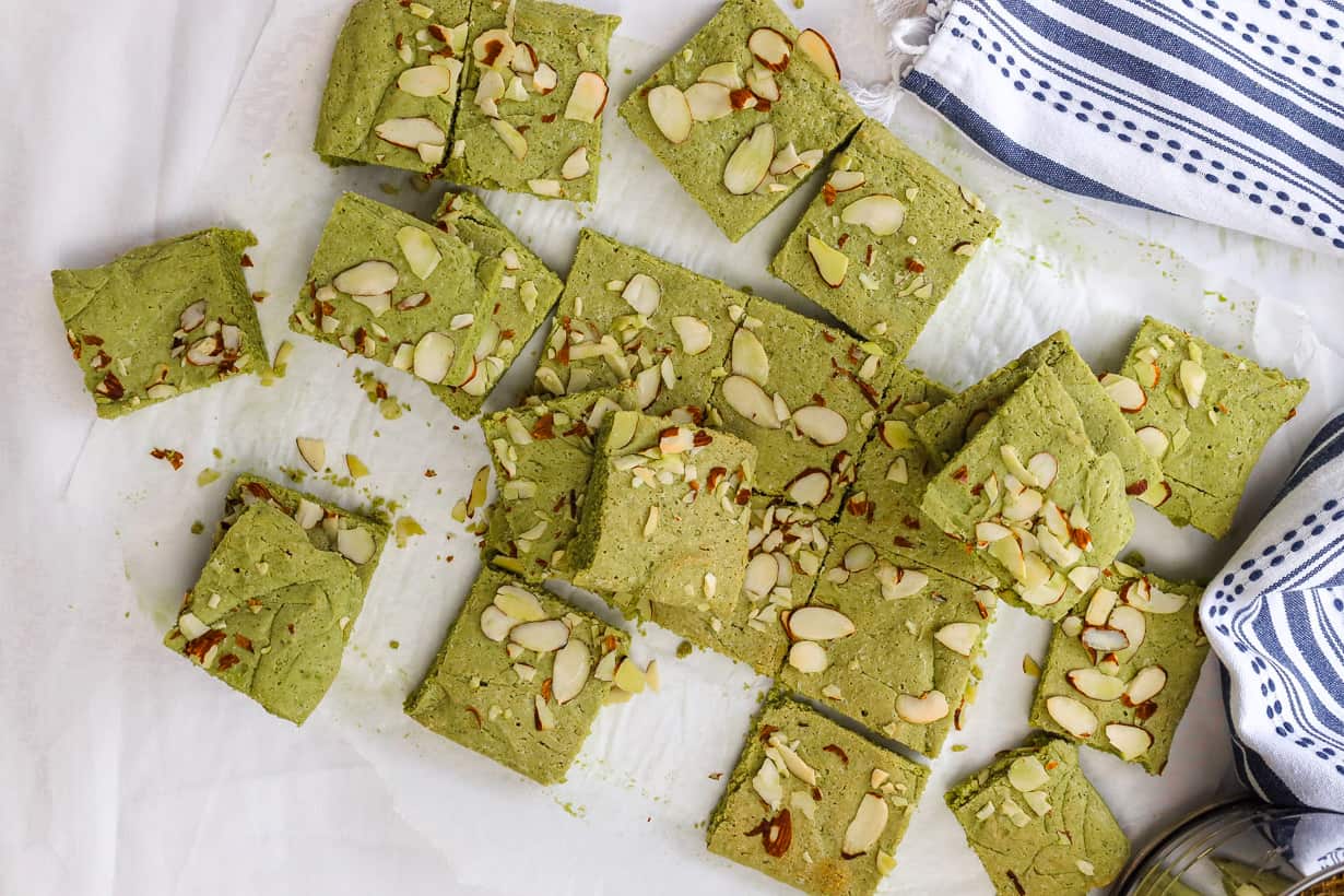 brownie bars on parchment paper