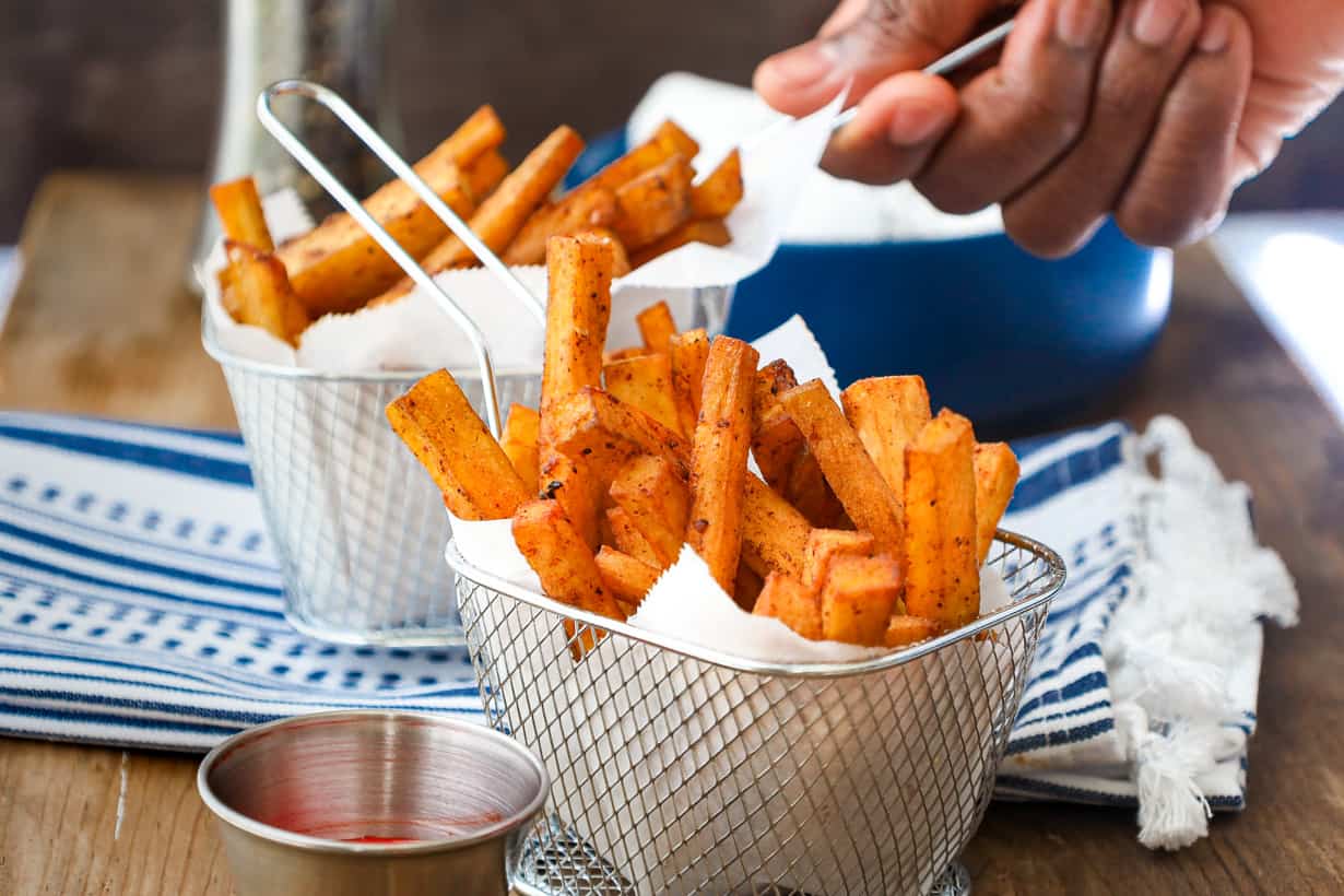 Fried Yam Fries Savory Thoughts