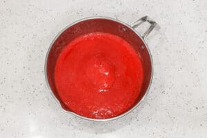 strawberry sauce in bowl