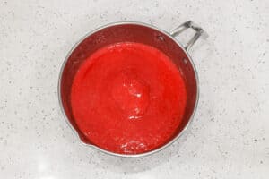 strawberry sauce in bowl