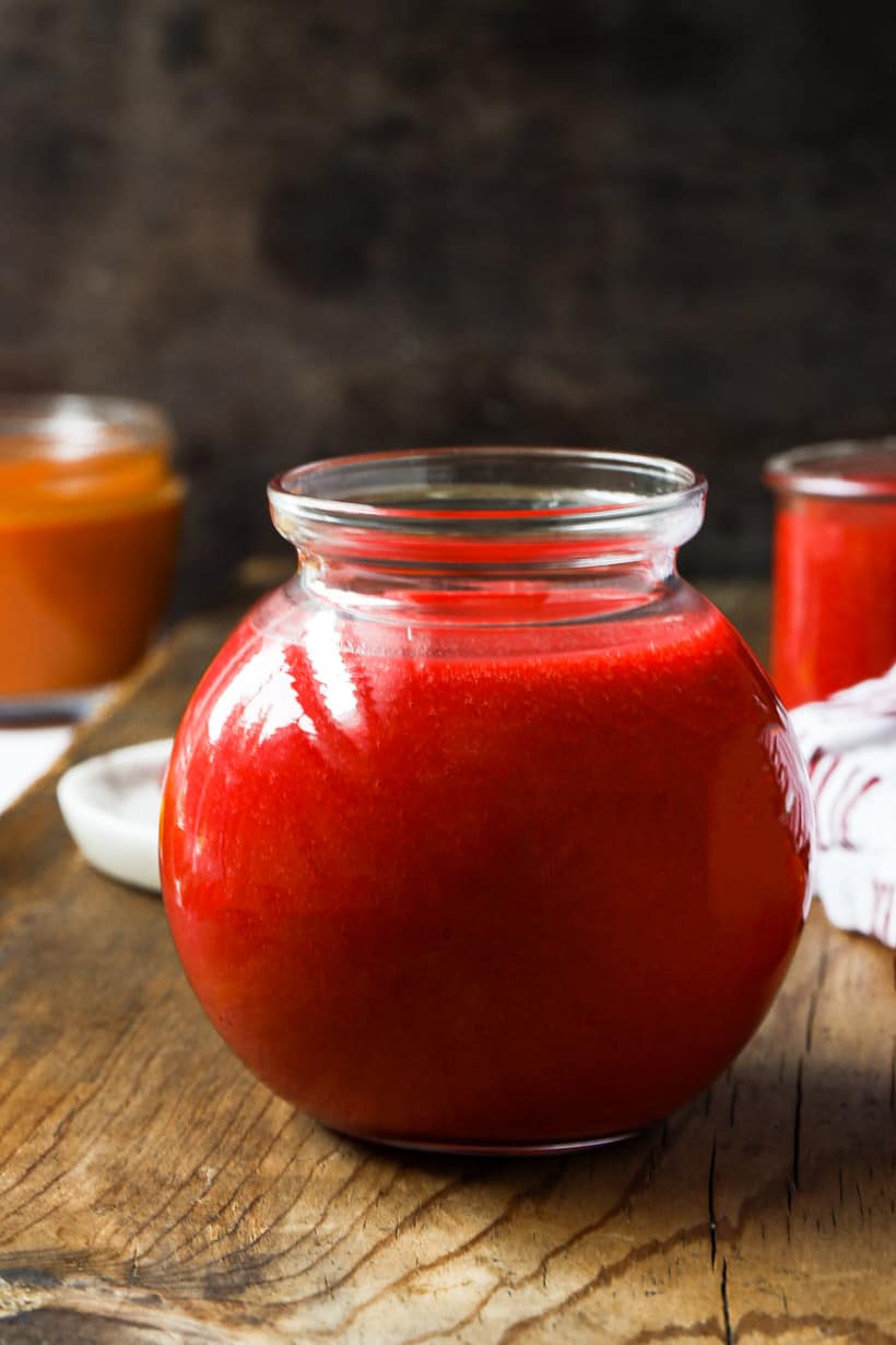 coulis strawberry in in jar