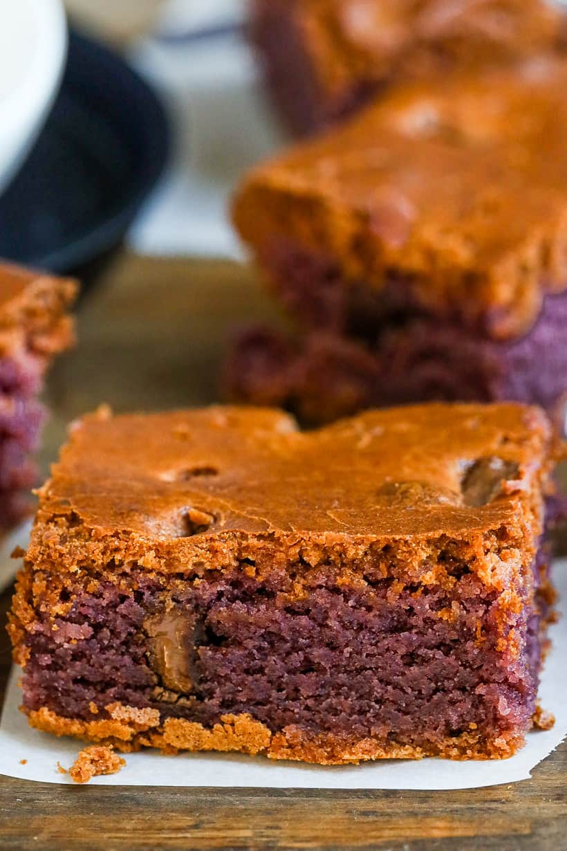 chocolate ube brownies.