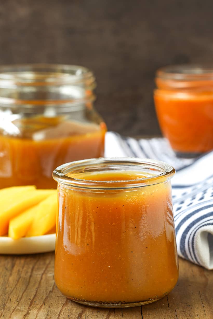 Mango Sauce in glass jar