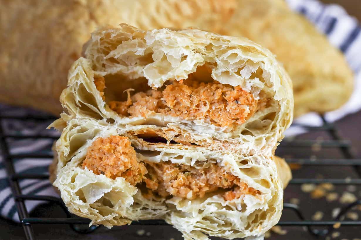 shrimp patties on top of each other