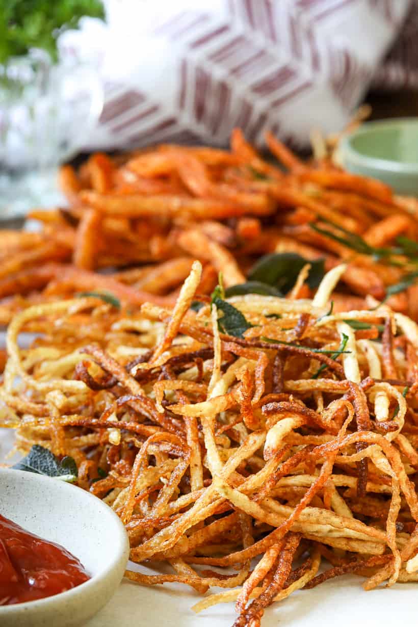 air fryer crispy shoestring fries
