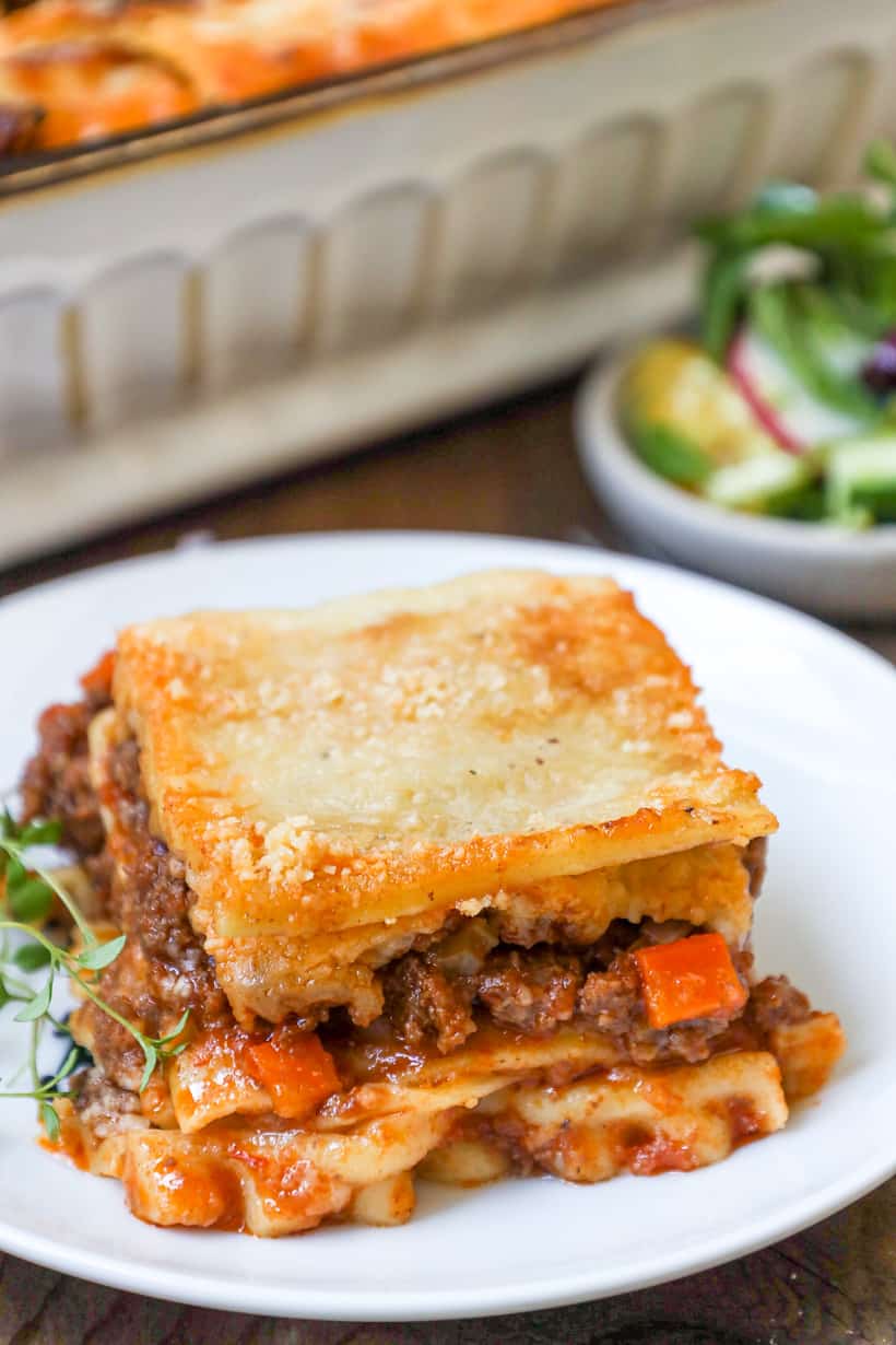 lasagna on plate
