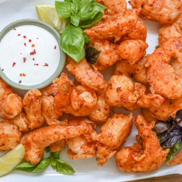 basil with shrimp tempura