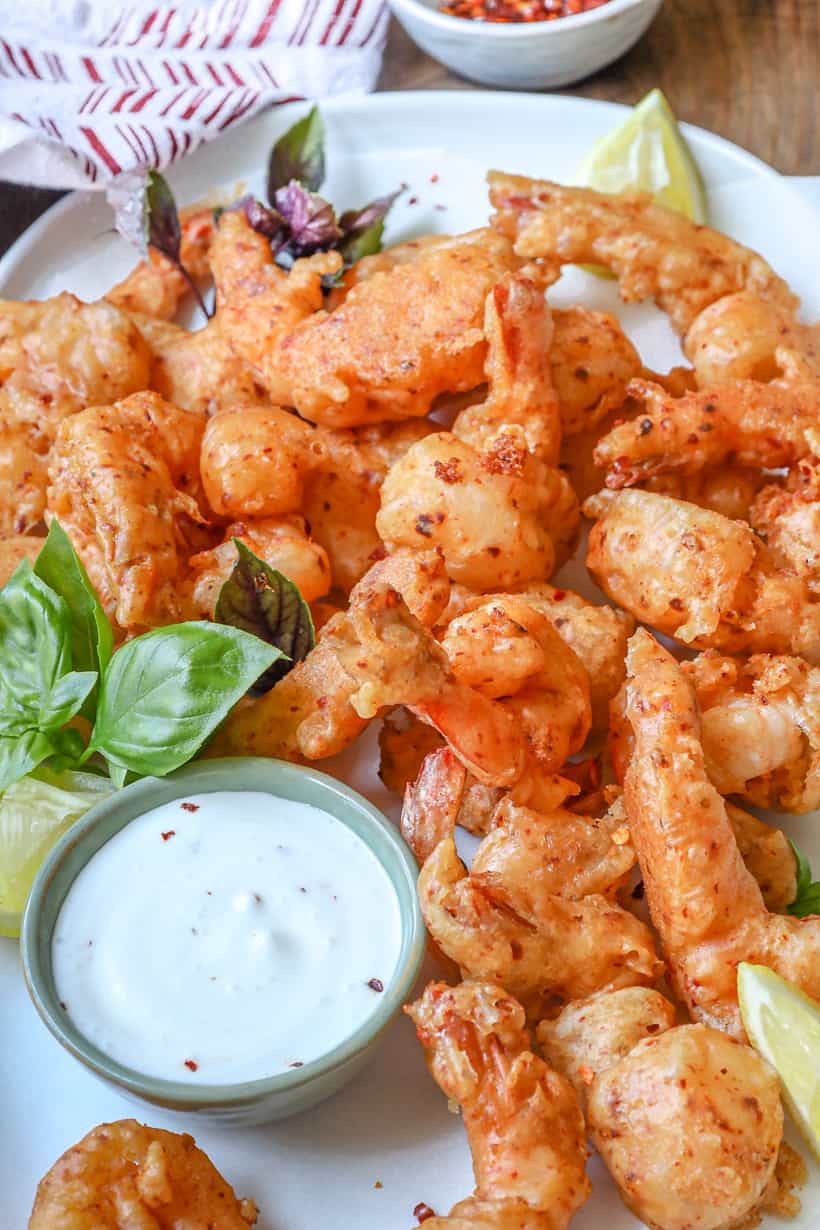 fried shrimp on white plate