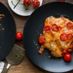 portobello mushroom pizza on plate