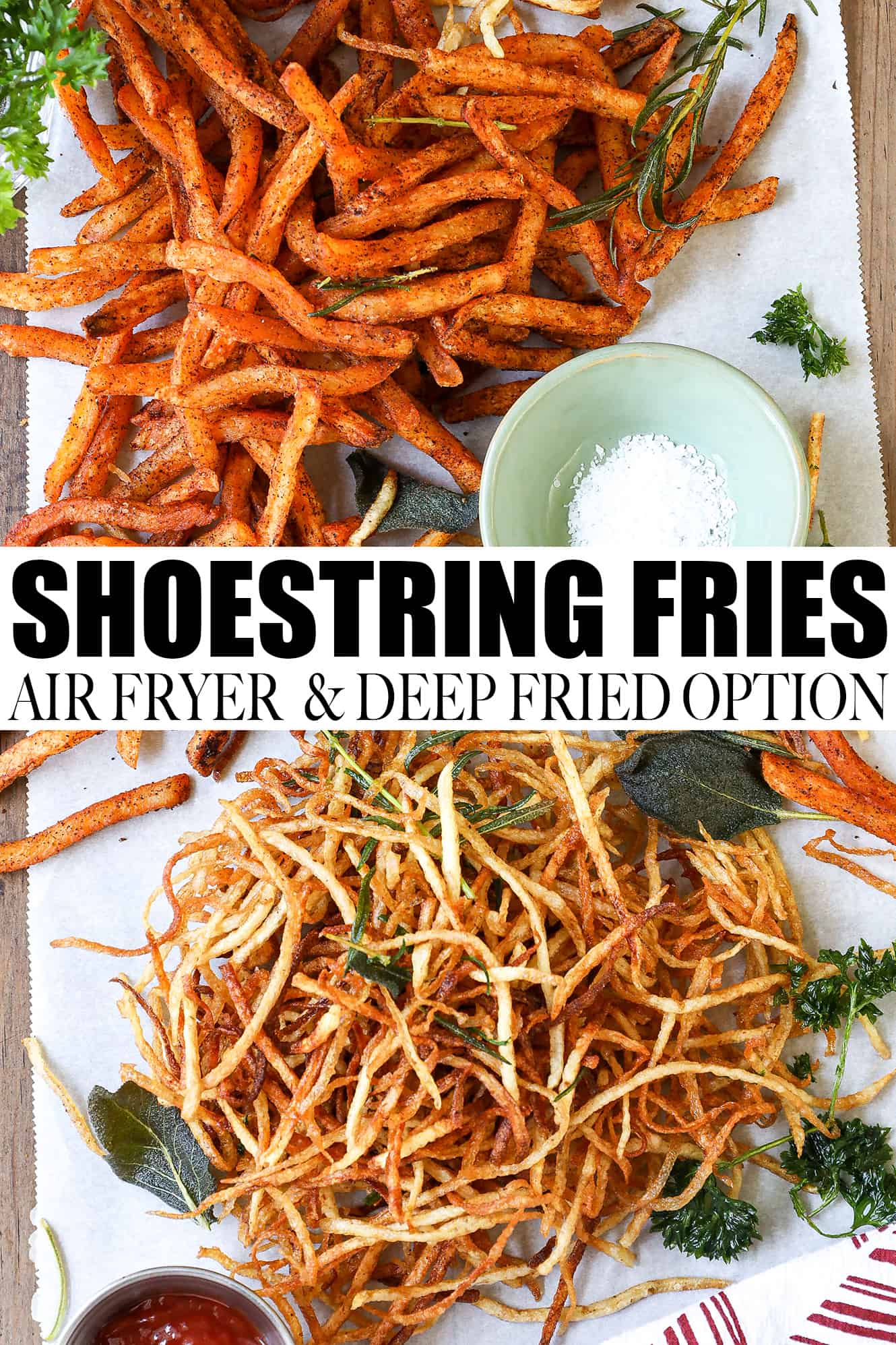 Crispy Air Fryer Shoestring Fries & Deep Fry Option Savory Thoughts