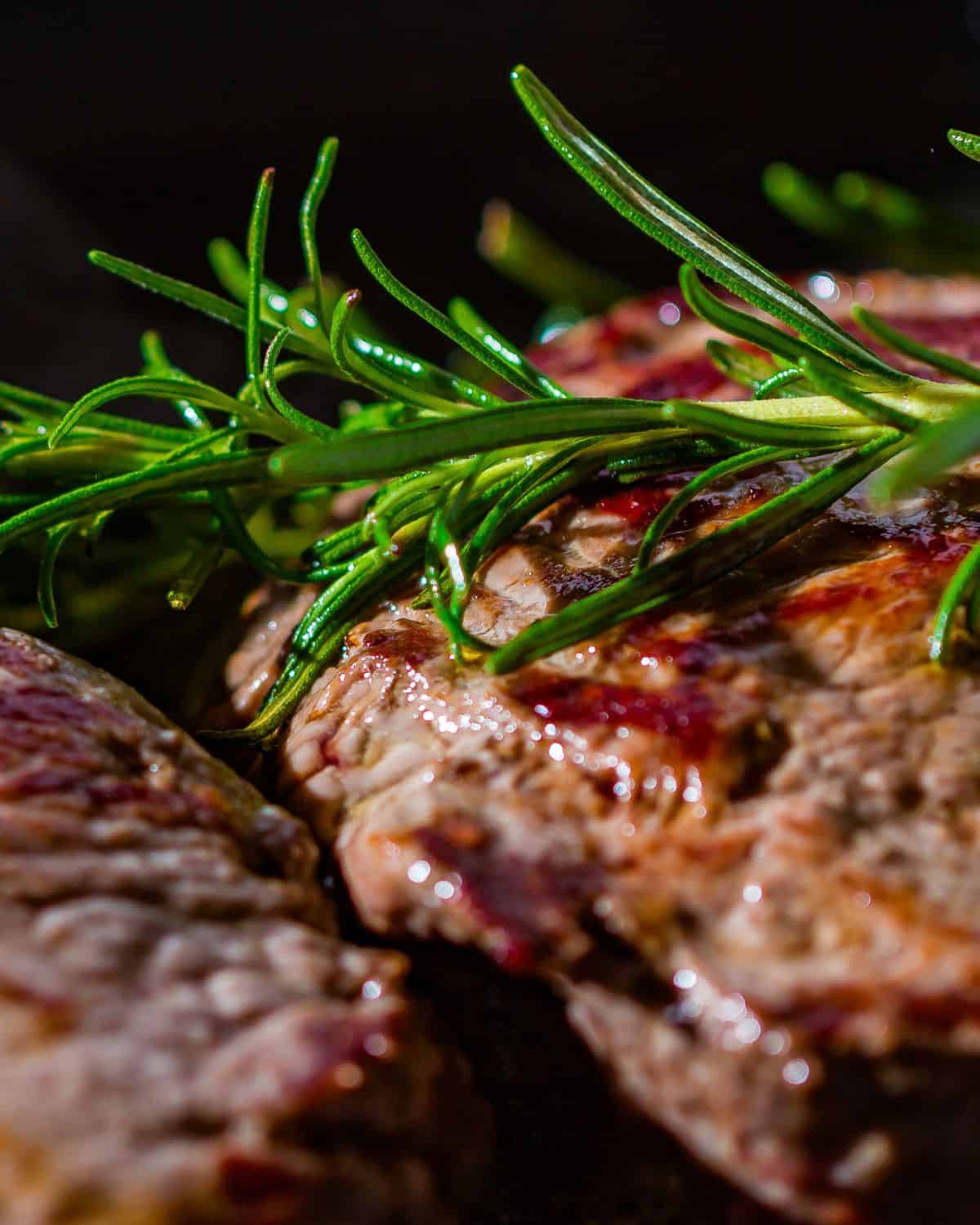Steak with rosemary