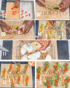 Step - by - guide to make Vegetable Bruschetta