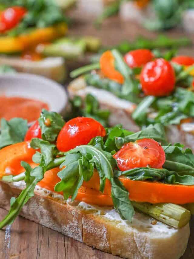 Vegetable Bruschetta With Chili Mayonnaise