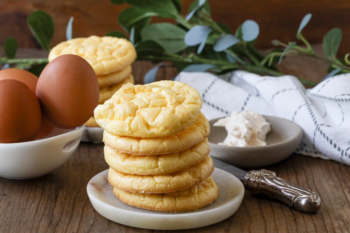 Cloud bread stacked on each other