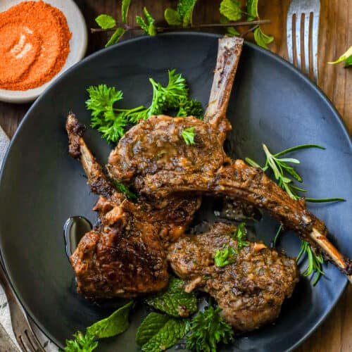 Easy Oven Baked Lamb Chops In skillet