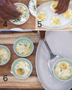 Baked eggs step by step guide 4-6