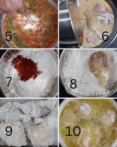 Steps 5-6 Gluten free fried chicken